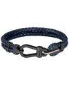 Hugo Boss Men's Ares Prime Blue Leather Bracelet In Blue