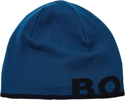 HUGO BOSS MEN'S AREV WOOL BEANIE, BLUE