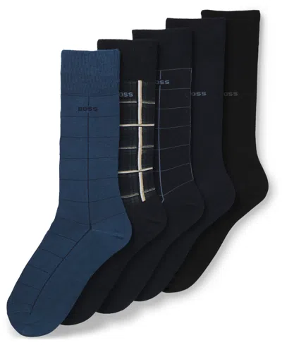 Hugo Boss Men's Assorted Socks Gift Set, 5-pack In Black
