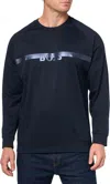 Hugo Boss Men's Authentic Crewneck Sweatshirt, Space Cadet Blue In Black