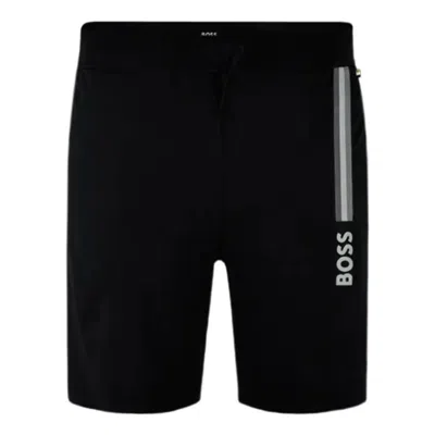Hugo Boss Men's Authentic Tonal Logo Cotton Shorts, Outer Space Black