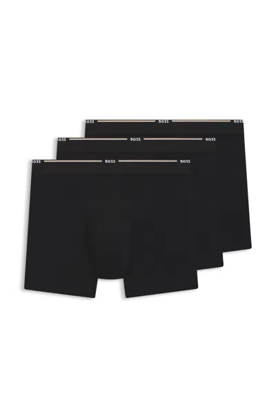 Hugo Boss Men's Bamboo-blend Boxer Briefs - 3 Pack In Black