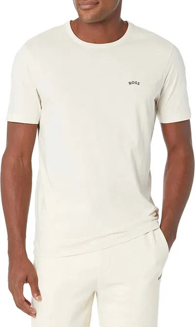 Hugo Boss Men's Basic Crew Neck Short Sleeve Logo T-shirt In Ivory In White