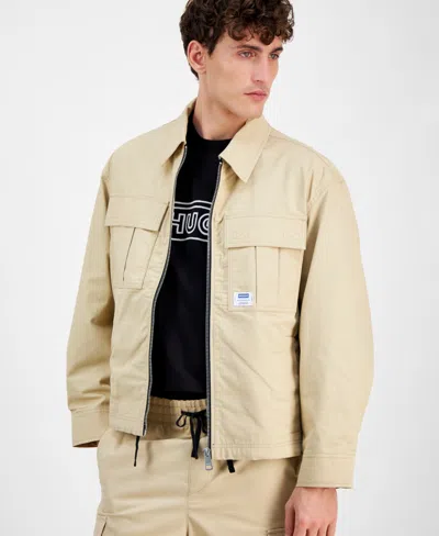 Hugo Boss Men's Bino Long Sleeve Four-pocket Zip-front Jacket In Medium Beige