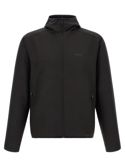 Hugo Boss Men Black Logo Hood Jacket