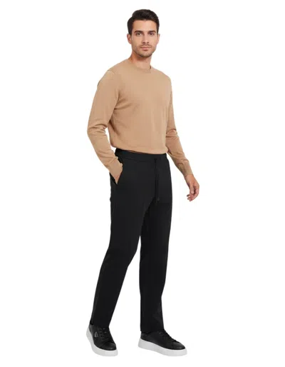 Hugo Boss Men Black Regular Drawstring Pants