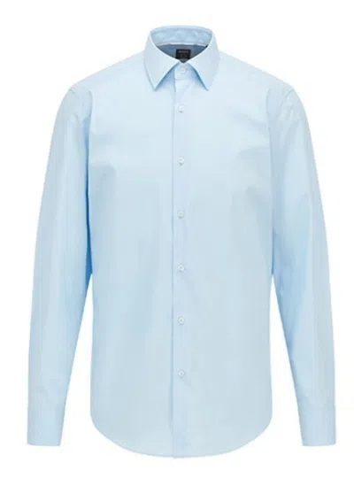 Hugo Boss Kids' Blue Solid Regular Shirts