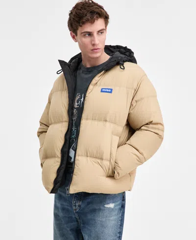 Hugo Boss Men's Bodo Contrast-hood Insulated Jacket In Neutral