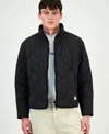 Hugo Boss Quilted Zip-up Jacket In Black