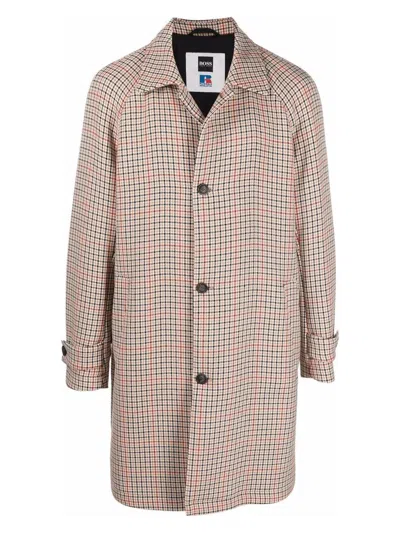 Hugo Boss Men's Boss X Russell Athletic Dejam Houndstooth Coat | Size 48 | 50464120262 Color Multiplecolors In Multiple Colors