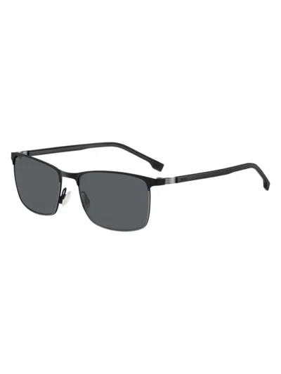 Hugo Boss Men's Boss1635s 57mm Rectangular Sunglasses In Gray