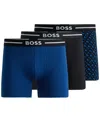 Hugo Boss Three-pack Of Stretch-cotton Boxer Briefs In Open Misc