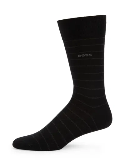 Hugo Boss Men's Brad Striped Socks In Black