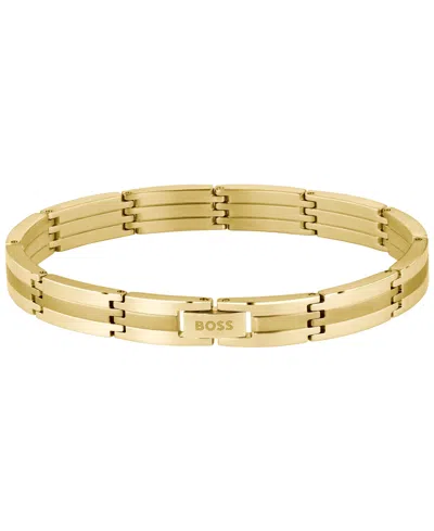 Hugo Boss Men Brooks Ionic Plated Thin Gold Steel Bracelet