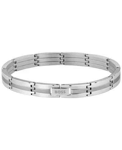 Hugo Boss Men Brooks Stainless Steel Bracelet In Silver
