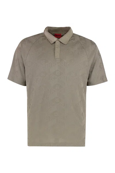 Hugo Boss Men Brown Textured Knit Polo, Xxl Luxury Polos For Men Darveys In Gray