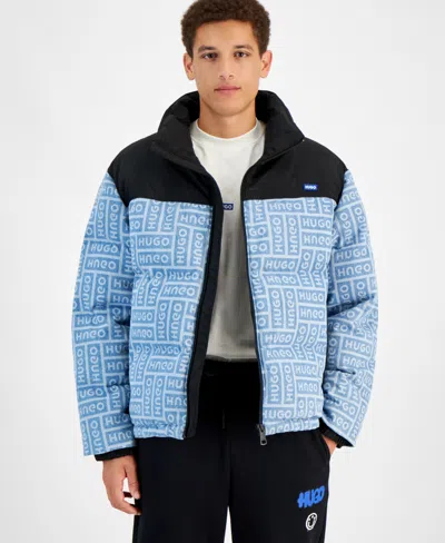 Hugo Boss Men's Byres Logo Puffer Jacket In Navy