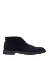 Hugo Boss Lace-up Suede Boots In Blue