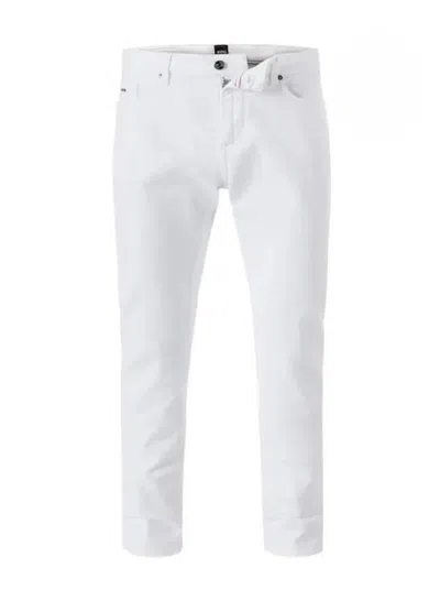 Hugo Boss Men's Cashmere Touch Delaware Denim Jeans, White In Multi