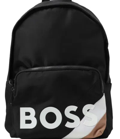 Hugo Boss Men's Catch 2.0 M Backpack Black Canvas With Zip Closure