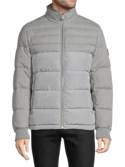 Hugo Boss Men's Cato Stand Collar Puffer Jacket In Silver