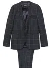 Hugo Boss Checked Stretch-wool Suit In 404