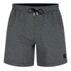 Hugo Boss Logo-label Swim Shorts With Seasonal Pattern In Black