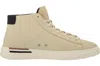 Hugo Boss Men's Clint High Top Leather Sneaker Rubber Shoes Navajo Cream In White