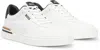 Hugo Boss White Lace-up Sneakers With Preformed Sole And Branded Leather Upper In Multi