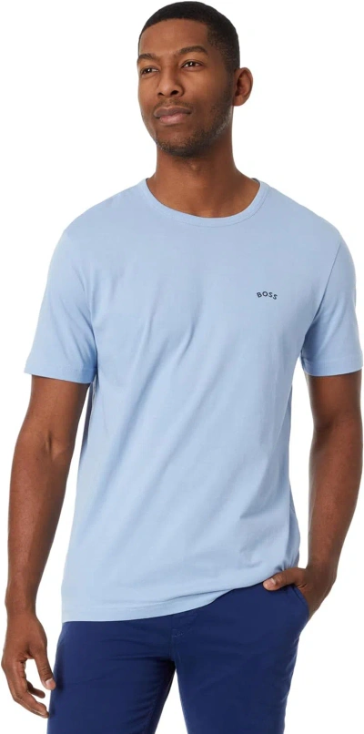 Hugo Boss Men's Contrast Curve Logo Short-sleeve Cotton T-shirt, Bachelor Button In Blue