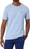 Hugo Boss Stretch-cotton Regular-fit T-shirt With Contrast Logo In Blue