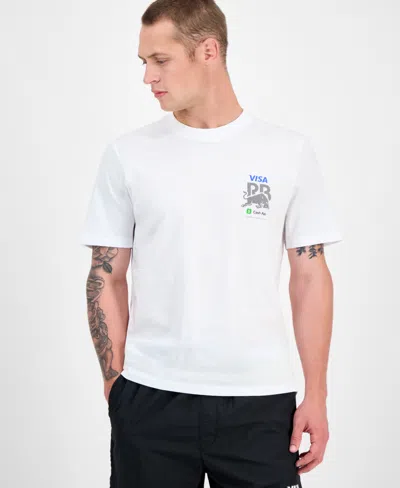 Hugo Boss Men's Core Fanwear Relaxed Fit Short Sleeve Crewneck Graphic T-shirt In White