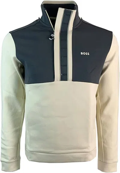 Hugo Boss Men's Cotton Blend Sweatshirt In Beige