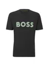 HUGO BOSS MEN'S COTTON JERSEY REGULAR FIT T-SHIRT WITH MESH LOGO