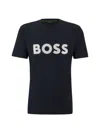 HUGO BOSS MEN'S COTTON JERSEY REGULAR FIT T-SHIRT WITH MESH LOGO