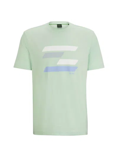 Hugo Boss Men's Cotton-jersey T-shirt In Green