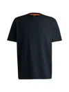 Hugo Boss Cotton-jersey T-shirt With Logo Detail In Dark Blue