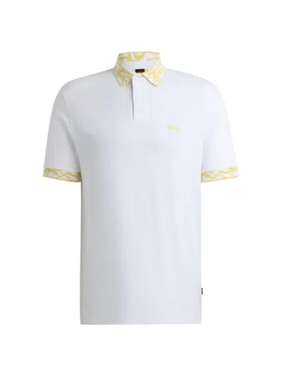 Hugo Boss Men's Cotton-pique Polo T-shirt In White
