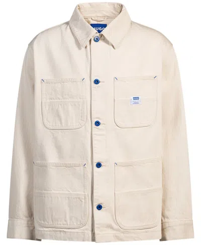 Hugo Boss Men's Cotton Relaxed Shirt Jacket In Sand