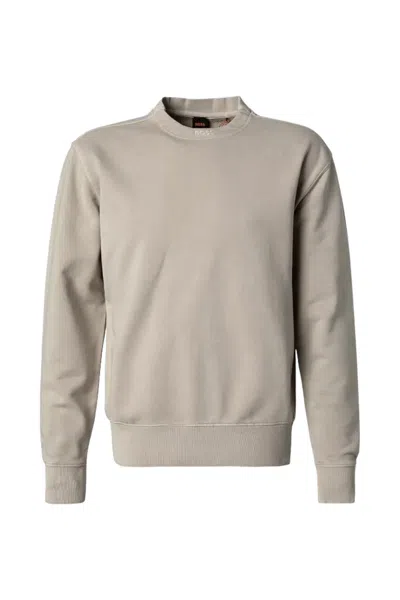 Hugo Boss Men's Crew Neck Sweatshirt Boss 50519718 Light Beige In Neutral