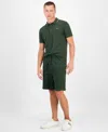 Hugo Boss Men's Dayono 9" Relaxed-fit Drawstring Cotton French Terry Shorts In Green