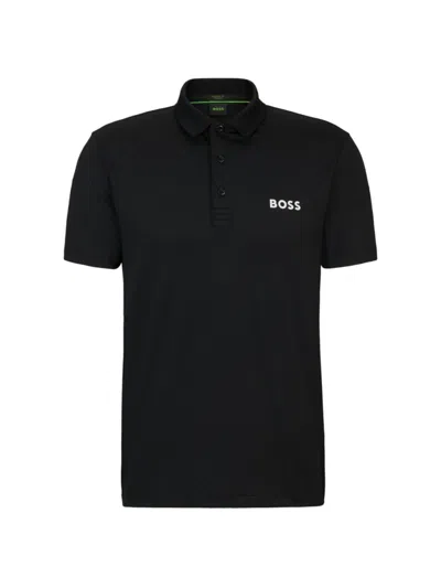 Hugo Boss Men's Degrade-jacquard Polo Shirt In Black
