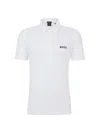 Hugo Boss Degradé-jacquard Polo Shirt With Contrast Logo In White