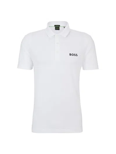 Hugo Boss Men's Degrade-jacquard Polo Shirt In White