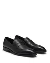 Hugo Boss Men's Derrek Apron Toe Penny Loafers In Black Pebble