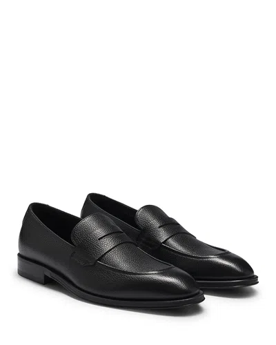 Hugo Boss Men's Derrek Apron Toe Penny Loafers In Black Pebble