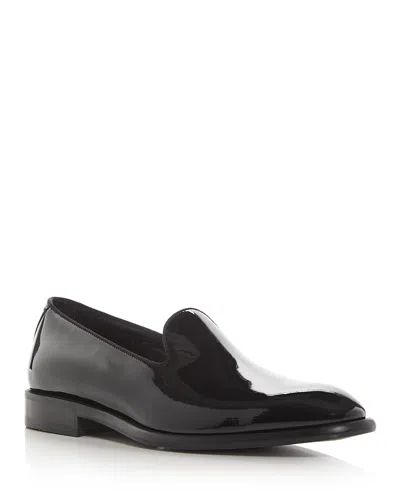 Hugo Boss Men's Derrek Patent Slip On Formal Loafers In Black