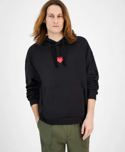 Hugo Boss Men's Dewgili Relaxed Fit Long Sleeve Graphic Hoodie In Black