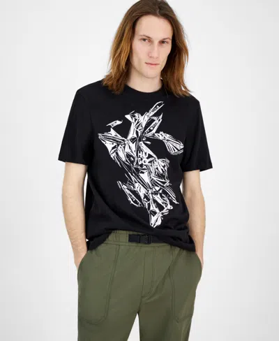 Hugo Boss Men's Diakromio Short Sleeve Crewneck Logo Graphic T-shirt In Black