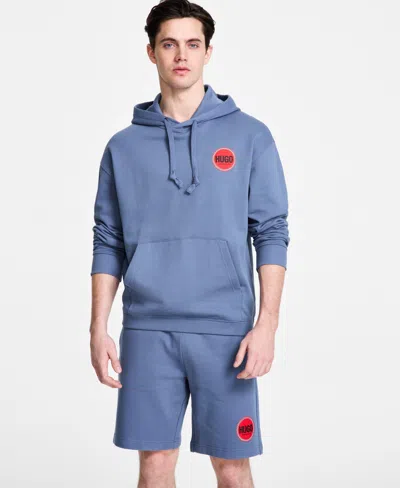 Hugo Boss Men's Dicrincio Relaxed Fit Long Sleeve Logo Graphic Hoodie In Blue